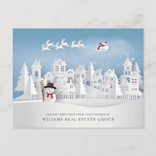 Carte Postale Composition de Noël coupée en papier Salaire d'ent (Devant)