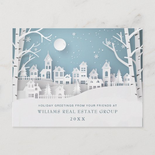 Carte Postale Composition de Noël coupée en papier Salaire d'ent (Devant)