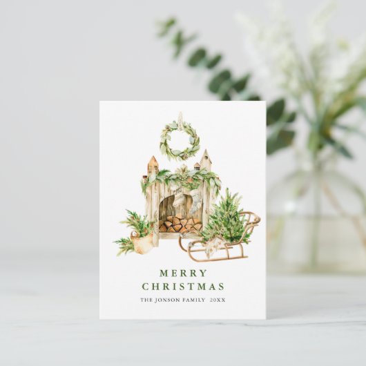 Carte Postale Composition de Noël élégante et bohème pour les fê (Debout devant)