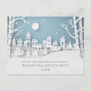 Carte Postale Composition de Noël en papier découpé pour entrepr