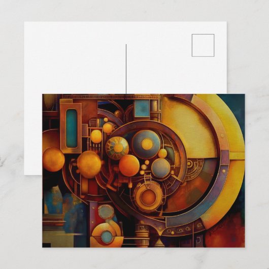 Carte Postale Composition d'Orbe Mécanique Steampunk (Devant / Derrière)