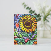 Carte Postale Composition florale moderne de tournesol jaune sty (Debout devant)