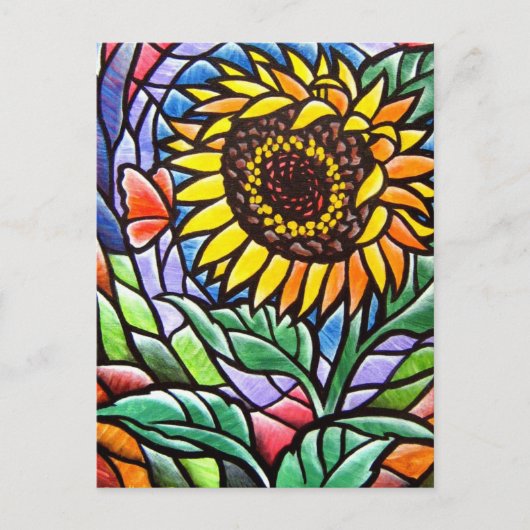 Carte Postale Composition florale moderne de tournesol jaune sty (Devant)
