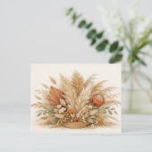 Carte Postale Composition florale neutre Boho avec de l'herbe de (Debout devant)