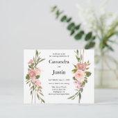 Carte Postale Composition Florale Rose Classique Mariage (Debout devant)