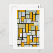 Carte Postale Composition Jaune et Gris, Mondrian (Devant / Derrière)