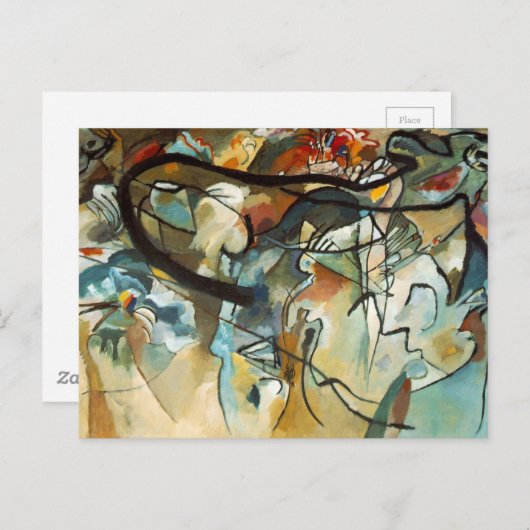 Carte Postale Composition Kandinsky V Peinture Abstraite (Devant / Derrière)