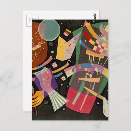Carte Postale Composition Kandinsky X Oeuvre Abstraite (Devant / Derrière)