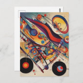 Carte Postale Composition moderne Oeuvre Abstraite (Devant / Derrière)