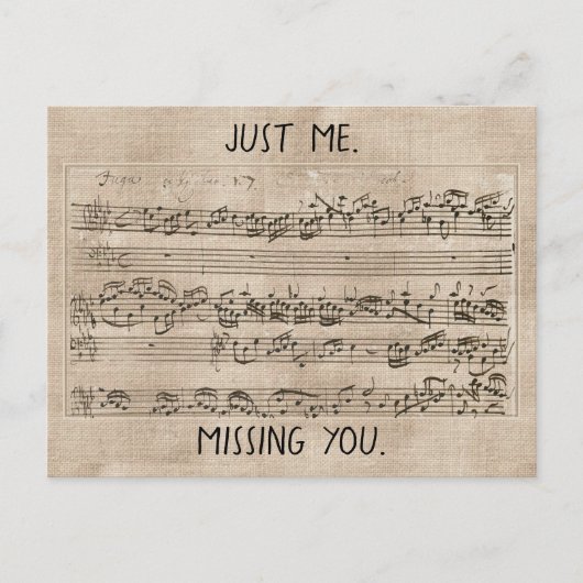 Carte Postale Composition musicale des années 1700 manuscrite Fu (Devant)