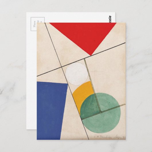 Carte Postale Composition par Sophie Taeuber-Arp (Devant / Derrière)
