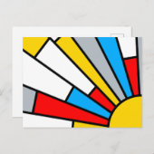 Carte Postale Composition Rétro De Stijl de couleur de rayons so (Devant / Derrière)
