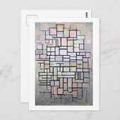 Carte Postale Composition rose et gris, Mondrian (Devant / Derrière)