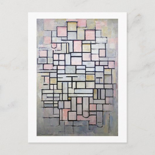Carte Postale Composition rose et gris, Mondrian (Devant)