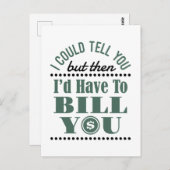 Carte Postale Comptable, je pourrais vous le dire, mais je vous  (Devant / Derrière)