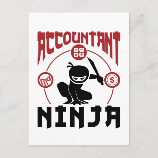 Carte Postale Comptable Ninja Comptabilité CPA (Devant)