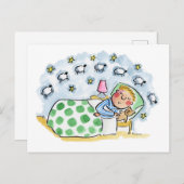 Carte Postale Compter les moutons (Devant / Derrière)