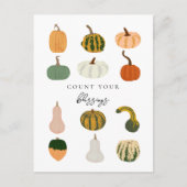 Carte Postale Compter vos bénédictions Citrouilles automne (Devant)