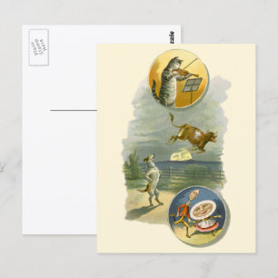 Carte Postale Comptine vintage de Mère l'Oie Hey Diddle