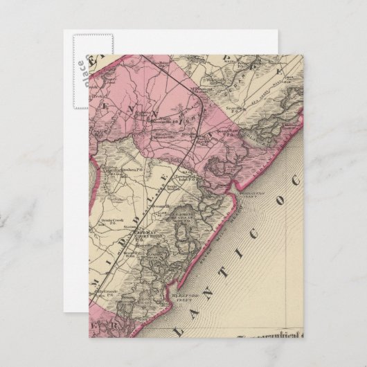 Carte Postale Comté de Cape May, NJ (Devant / Derrière)