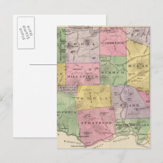 Carte Postale Comté de Coos, NH (Devant / Derrière)