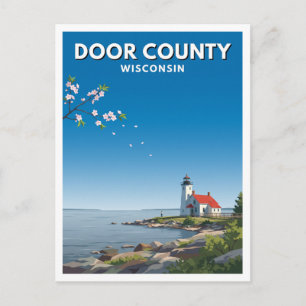 Carte Postale Comté de Door, Wisconsin — Phare de l'île Cana