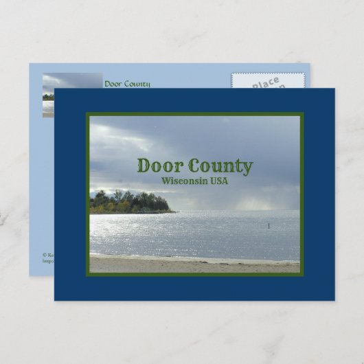 CARTE POSTALE, COMTÉ DE DOOR, WISCONSIN/REFLETS AR (Devant / Derrière)