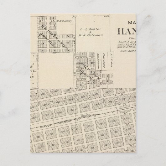 Carte Postale Comté de Hanford, Tulare (Devant)