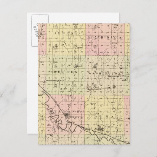 Carte Postale Comté de Harlan, Nebraska (Devant / Derrière)