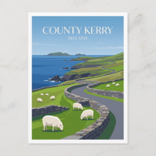 Carte Postale Comté de Kerry — Pâturages côtiers de Slea Head Di