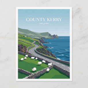 Carte Postale Comté de Kerry — Route sur la falaise de la pénins