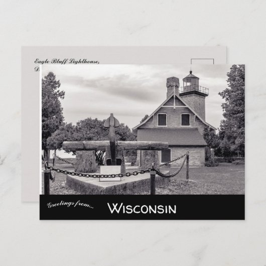 Carte Postale Comté de la porte du phare Eagle Bluff (Devant / Derrière)
