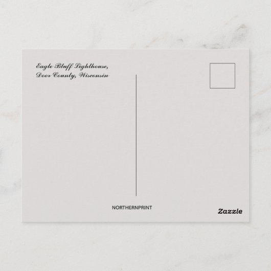 Carte Postale Comté de la porte du phare Eagle Bluff (Dos)