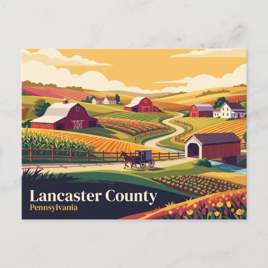 Carte Postale Comté de Lancaster Pennsylvanie (Devant)