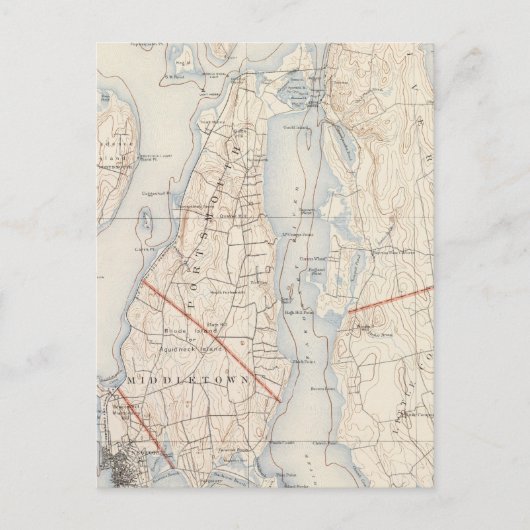 Carte Postale Comté de Newport, Rhode Island (Devant)