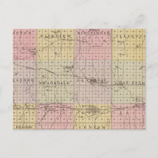 Carte Postale Comté de Rush, Kansas (Devant)