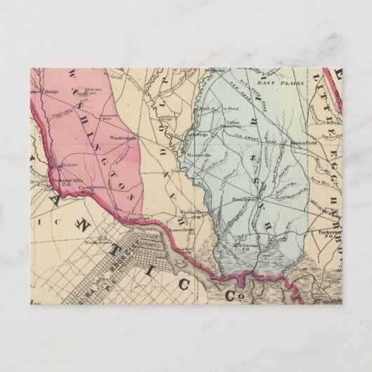 Carte Postale Comté de S Burlington, NJ (Devant)