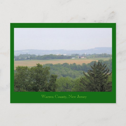 Carte Postale Comté de Warren, New Jersey (Devant)