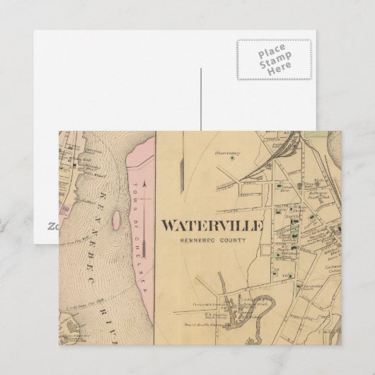 Carte Postale Comté de Waterville, Kennebec (Devant / Derrière)