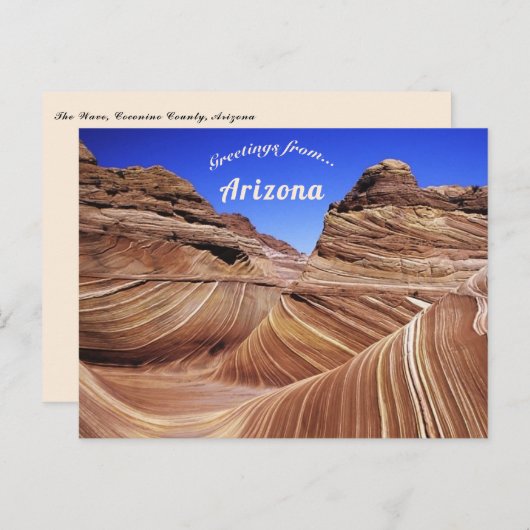 Carte Postale Comté de Wave Coconino Arizona (Devant / Derrière)