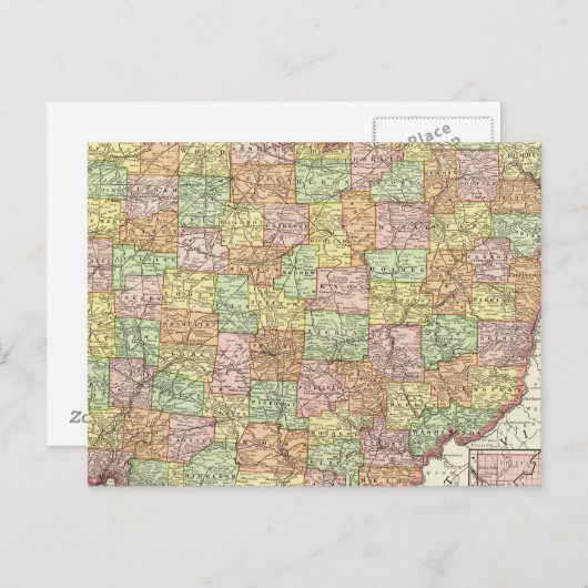 Carte Postale Comté d'Ohio et Hamilton (Devant / Derrière)