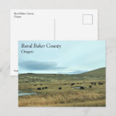 Carte Postale Comté Rural de Baker, Oregon (Devant / Derrière)