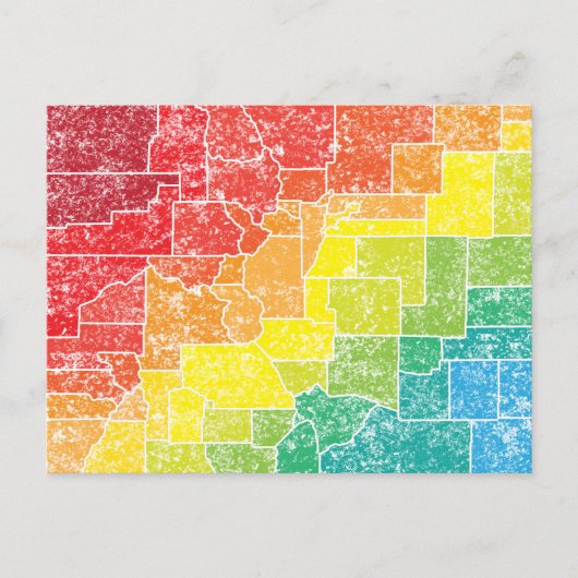 Carte Postale comtés colorés du colorado (Devant)