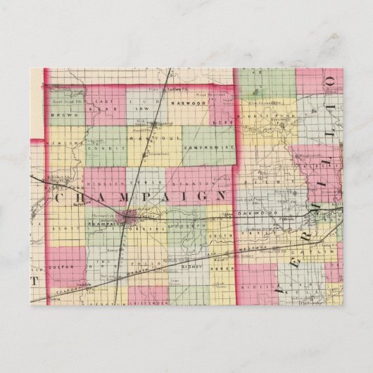 Carte Postale Comtés de Champaign, Vermillion (Devant)