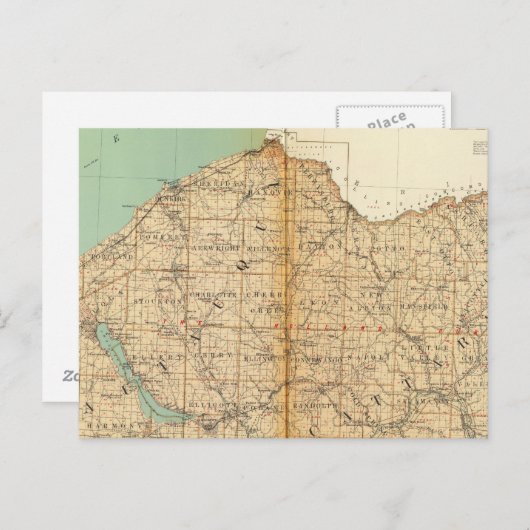 Carte Postale Comtés de Chautauqua, Cattaraugus (Devant / Derrière)