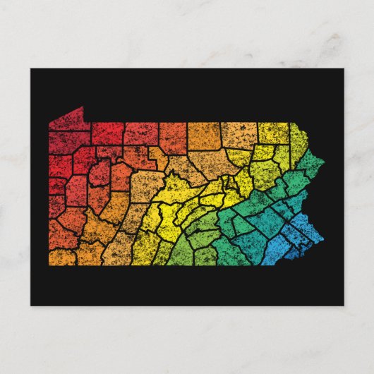 Carte Postale comtés de couleur de pennsylvanie (Devant)