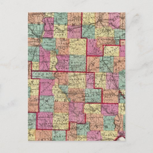 Carte Postale Comtés de l'Ohio (Devant)