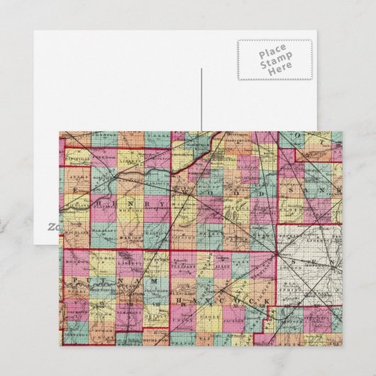 Carte Postale Comtés de l'Ohio (Devant / Derrière)