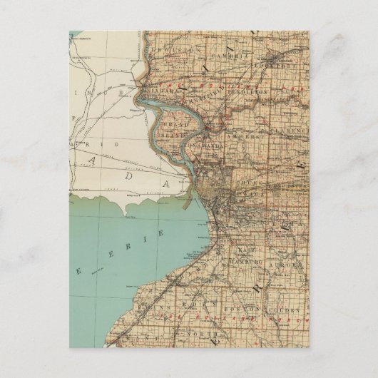 Carte Postale Comtés de Niagara et Erie (Devant)