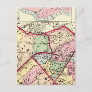 Carte Postale Comtés de Raleigh, Mercer, Summers, Monroe